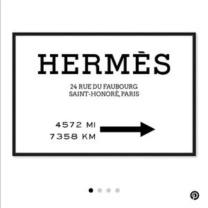 Oliver Gal Hermes Road Sign Wall Art with Frame